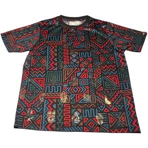 Drill x Fresh Prints Small Mens T-Shirt “The Collaboration” Tribal Tiki Metallic